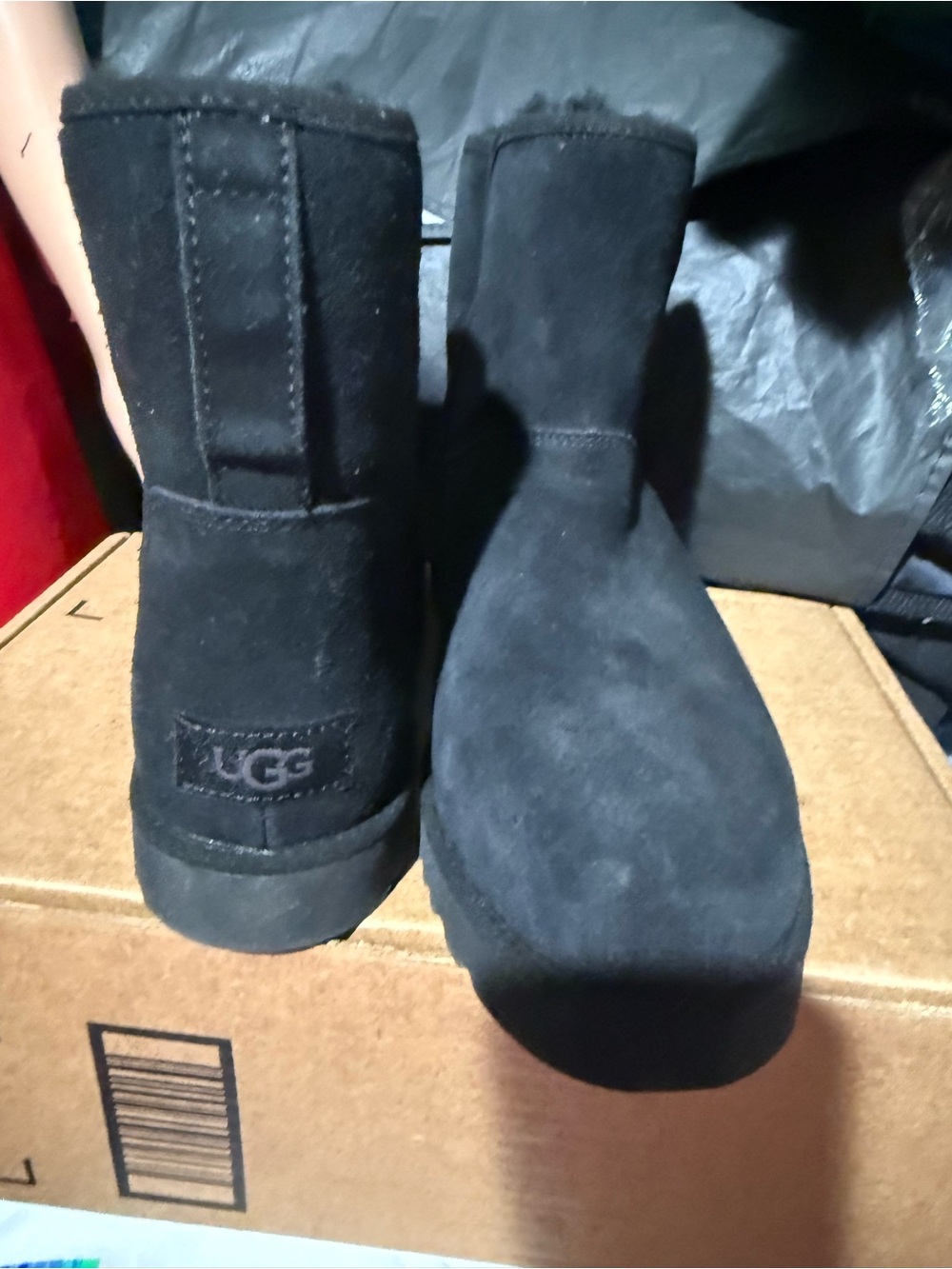 UGG Black Short Suede Boots